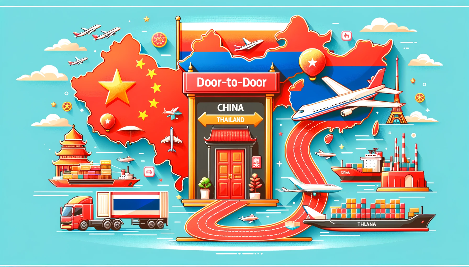 Door to Door shipping from China to Thailand